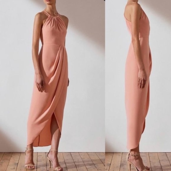 Shona Joy Peach Halter Dress - Picture 1 of 9